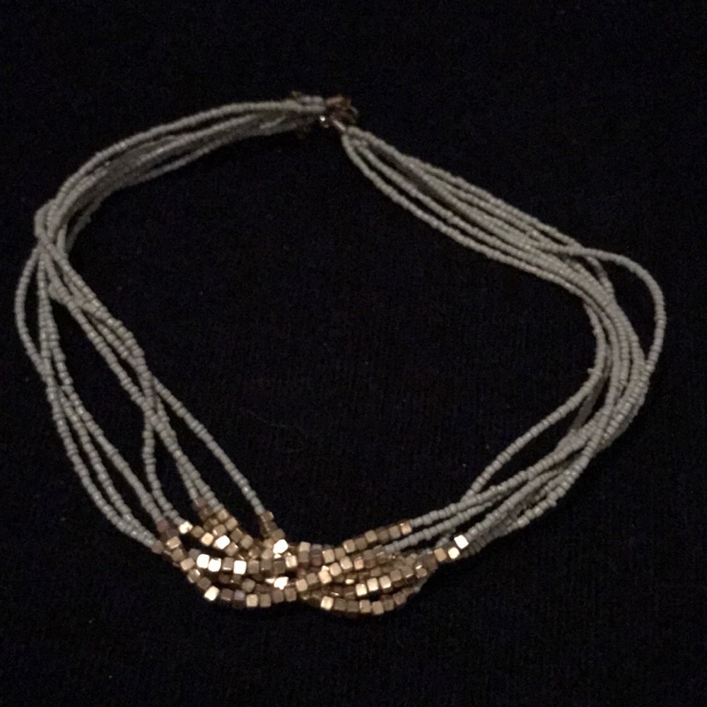 7 strains seed beads both gray and gold